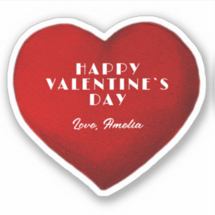 Sticker Coeur rouge romantique avec nom Saint Valentin`s D