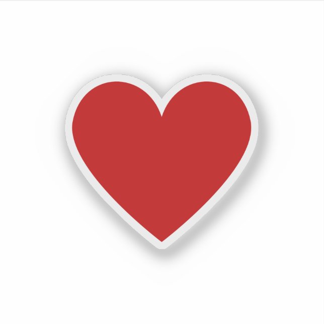Sticker Cœur Rouge Simple Classique Amour Minimal Chic Vin (Devant)