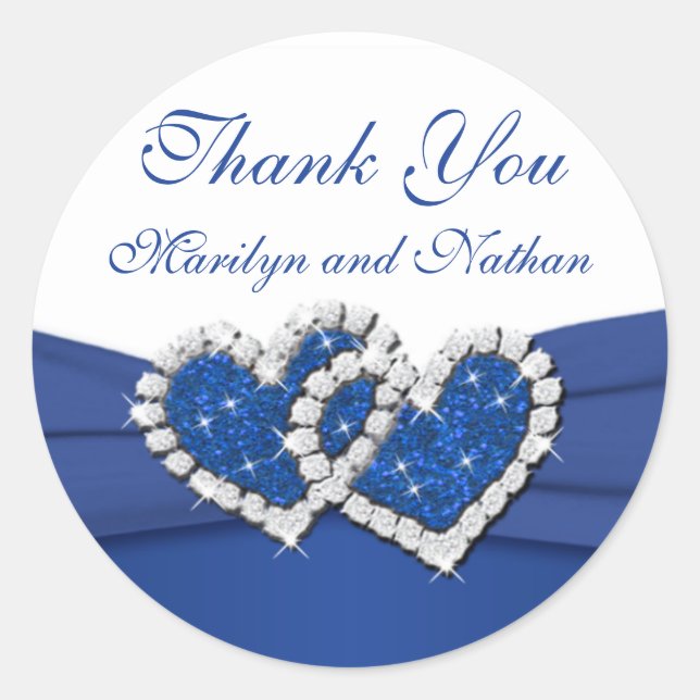 Sticker Coeur Royal Bleu et Blanc (Devant)