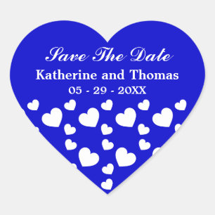 Sticker Cœur Royal Blue and White Hearts Sauvegardez les Sticke