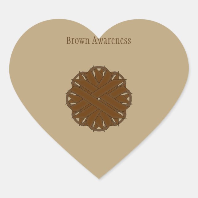 Sticker Cœur Ruban de fleurs Brown par Kenneth Yoncich (Devant)