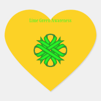 Sticker Cœur Ruban de trèfle vert de chaux par Kenneth Yoncich