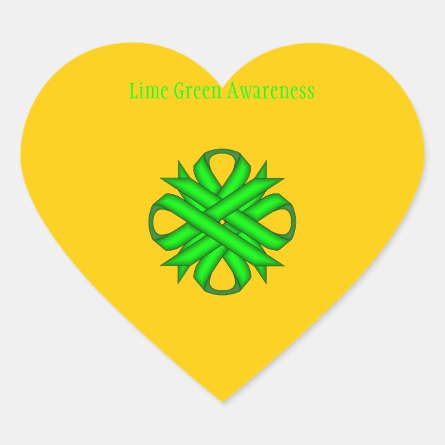 Sticker Cœur Ruban de trèfle vert de chaux par Kenneth Yoncich (Devant)