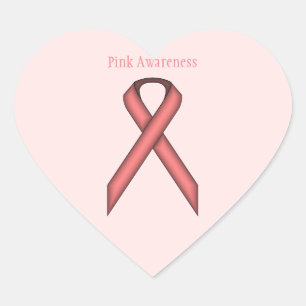 Sticker Cœur Ruban rose standard par Kenneth Yoncich