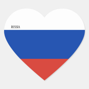 Sticker Cœur Russie Drapeau patriotique