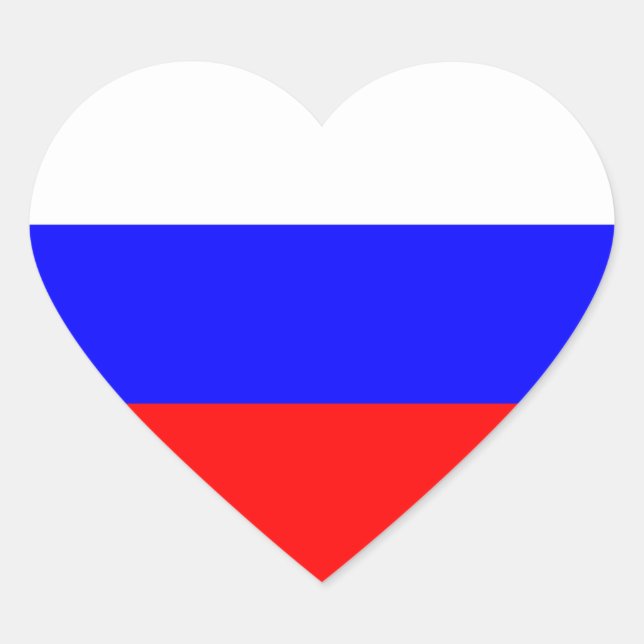 Sticker Cœur Russie - Drapeau russe (Devant)