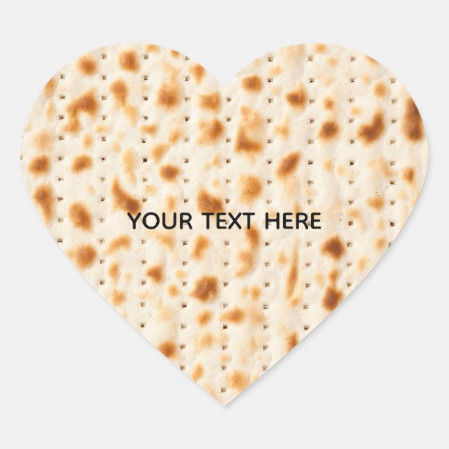 Sticker Cœur Rustic Brown Realistic Matzah Texture Graphic (Devant)