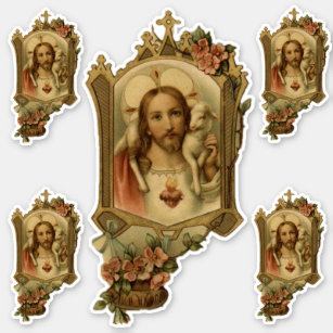Sticker Coeur sacré de vinyle religieux de Jésus
