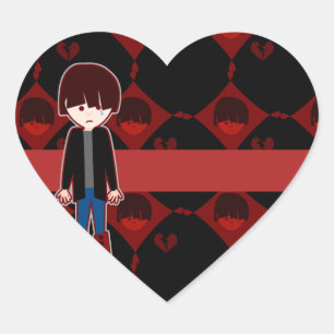 Sticker Cœur Sad Lonely Emo Boy