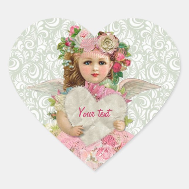 Sticker Cœur Saint-Valentin Ange (Devant)