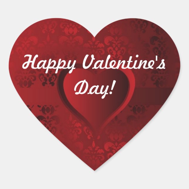 Sticker Cœur Saint Valentin au coeur rouge (Devant)