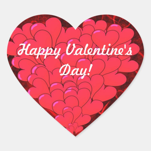 Sticker Cœur Saint Valentin au coeur rouge (Devant)