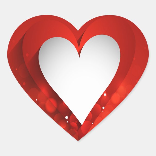 Sticker Cœur Saint Valentin Coeur blanc - Personnaliser (Devant)