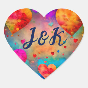 Sticker Cœur Saint Valentin Coeurs Vintages Personnalisés