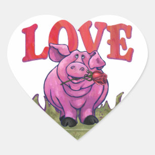 Sticker Cœur Saint-Valentin de porc