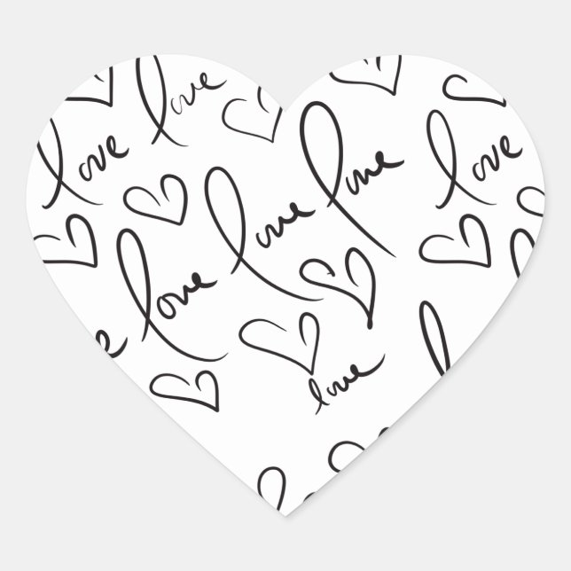 Sticker Cœur Saint-Valentin Écriture Manuscrite Lettre D'amour  (Devant)