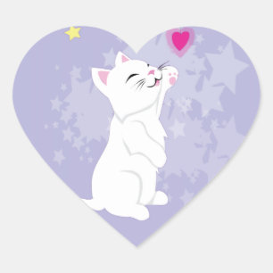Sticker Cœur Saint Valentin Kitty