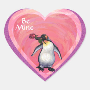 Sticker Cœur Saint-Valentin Penguin