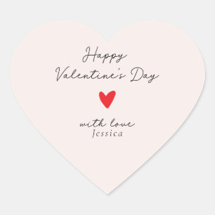 Sticker Cœur Saint-Valentin rose élégant