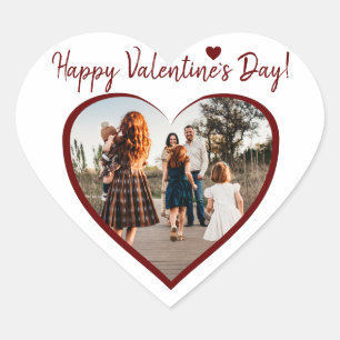 Sticker Cœur Saint Valentin Rouge Coeur Famille Script