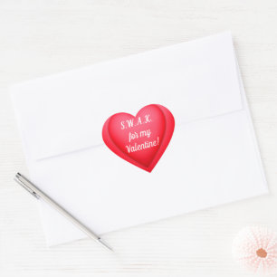 Sticker Cœur Saint Valentin SWAK Red Heart Personnalisé