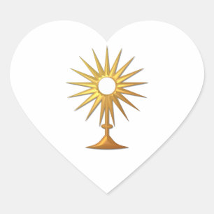 Sticker Cœur Sainte Eucharistie de la Monstrance d'or