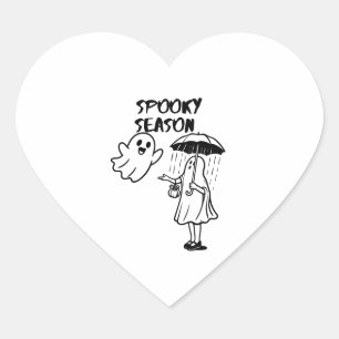 Sticker Cœur Saison effrayante Mignon Fantôme Halloween