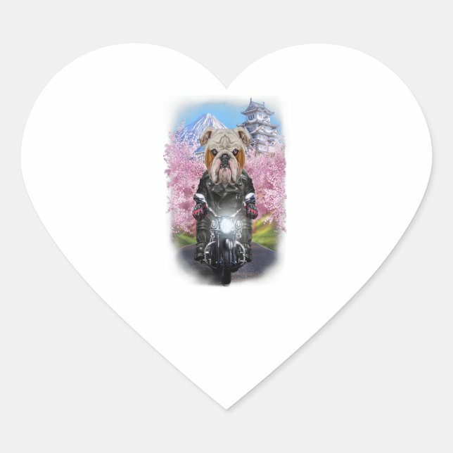 Sticker Cœur Sakura anglais (Devant)