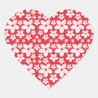 Sticker Cœur Sakura Fleur rose Motif sans couture Arrière - pla