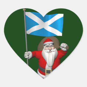 Sticker Cœur Santa Claus Avec L'Enseigne De L'Ecosse