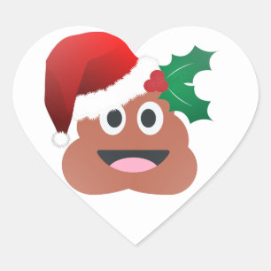 Sticker Cœur santa claus poop emoji