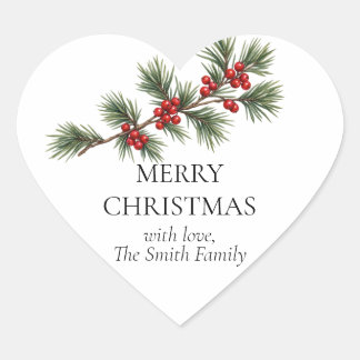 Sticker Cœur Sapin de Noël Élégant – Personnalisé