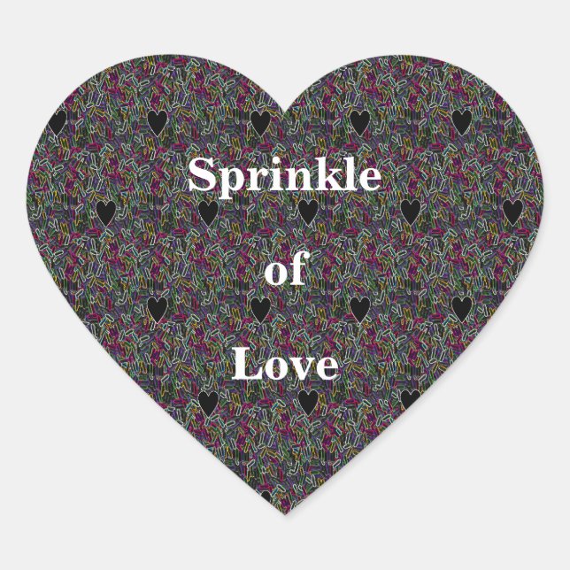 Sticker Cœur Saupoudrer les coeurs (Devant)