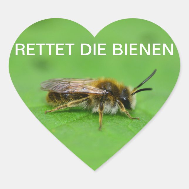 Sticker Cœur Sauvez les abeilles (Devant)