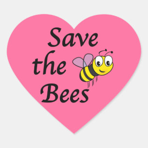 Sticker Cœur Sauvez les abeilles