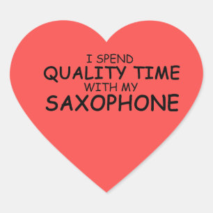 Sticker Coeur Saxophone Time de qualité