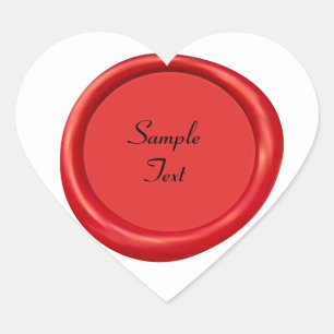 Sticker Cœur Sceau de cire rouge