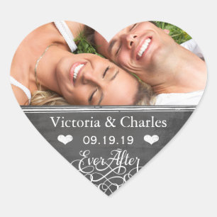 Sticker Cœur Sceau de mariage à la craie pour sauver la date de