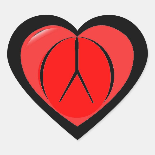 Sticker Cœur Sceau de paix (Devant)