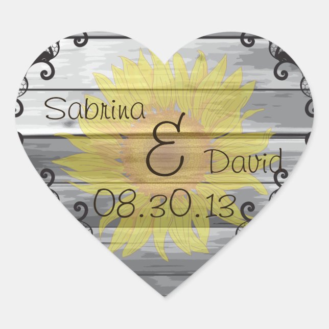 Sticker Cœur Sceau d'enveloppe de la collection de bois de tour (Devant)