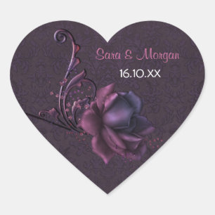 Sticker Cœur Sceau Rose Dark Romance