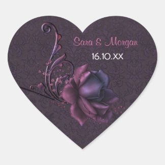 Sticker Cœur Sceau Rose Dark Romance