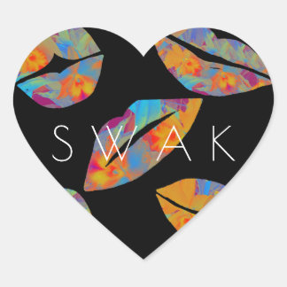 Sticker Cœur Scellé Avec Un Baiser - Style Tropical