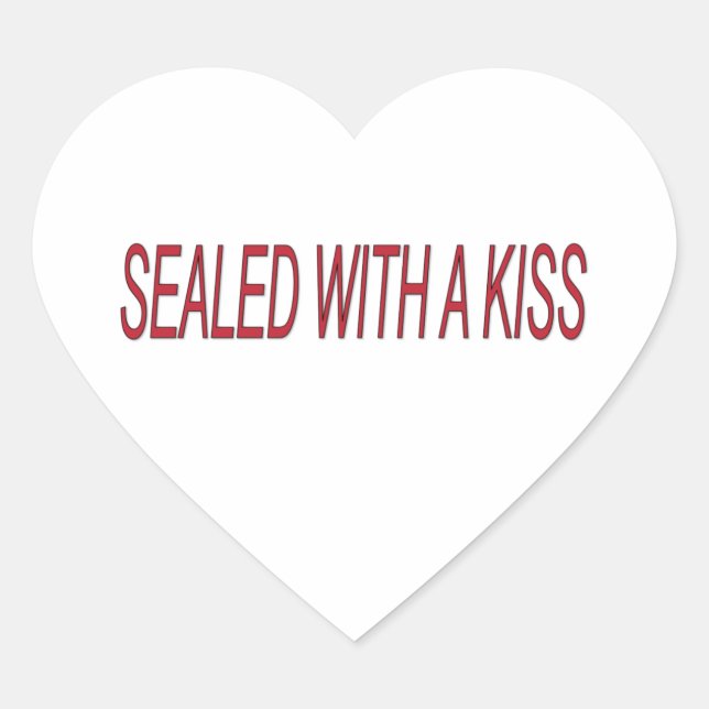 Sticker Cœur scellé d'un baiser citations d'amour (Devant)