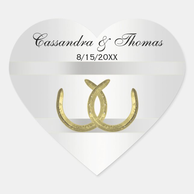 Sticker Cœur Scellés d'enveloppe en argent blanc rustique Golde (Devant)