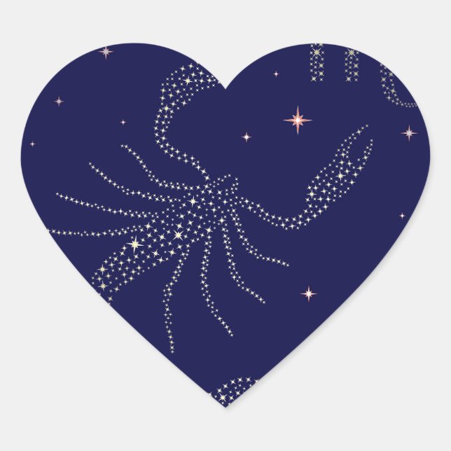 Sticker Cœur scorpio étoiles (Devant)