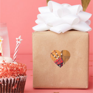 Sticker Cœur Scotland Bagpipe Tartan Plaid Instrument de musiqu