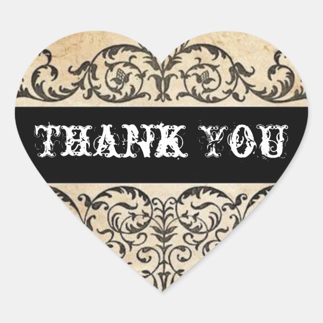 Sticker Cœur Scrolls pays rustique ouest saloon mariage (Devant)