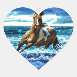 Sticker Cœur Sea horse