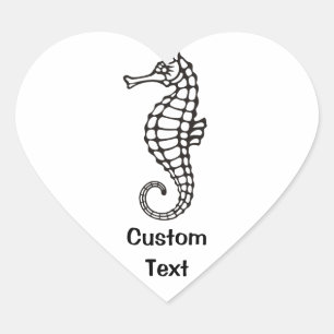Sticker Cœur Seahorse Black